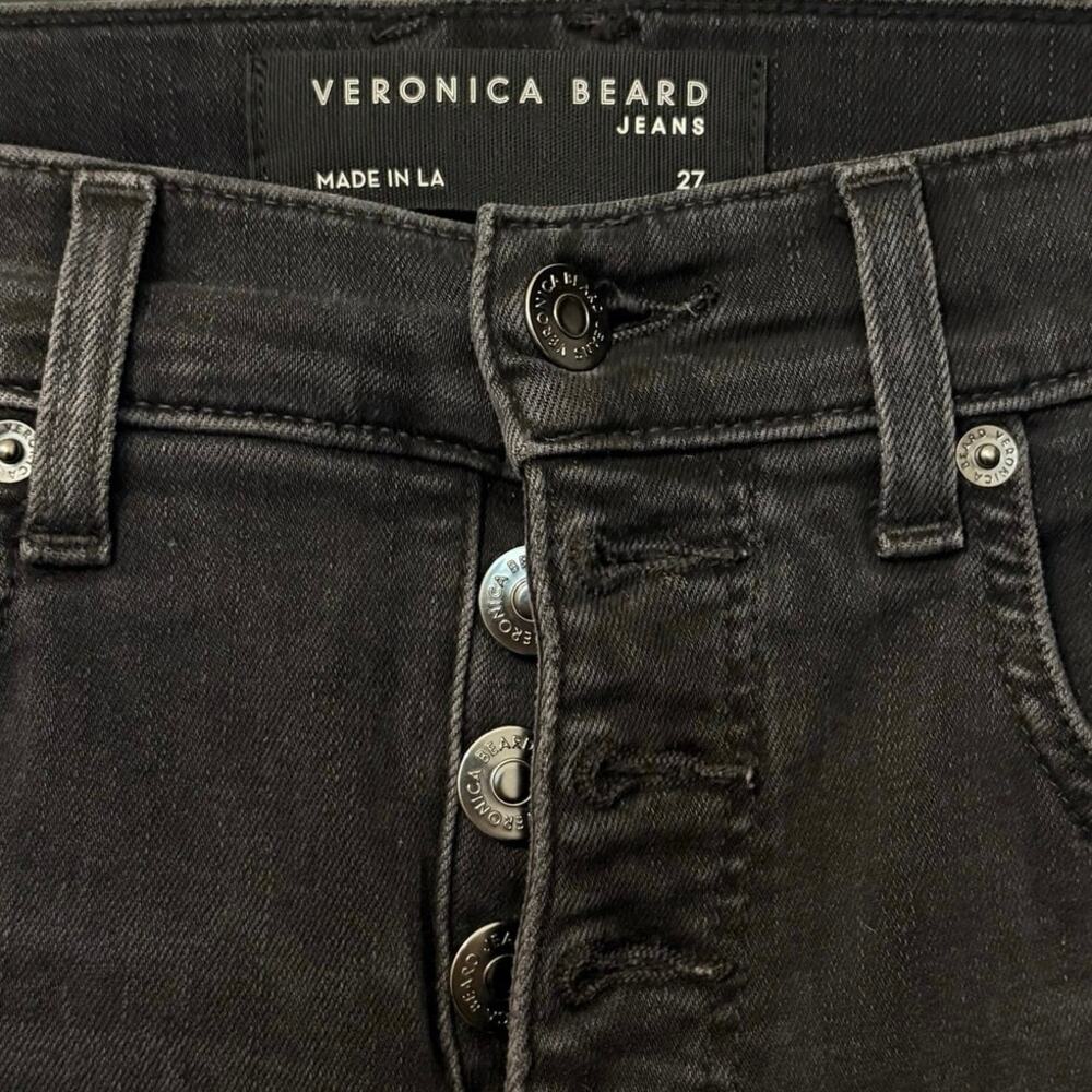 Veronica Beard Black Beverly High Rise  Skinny Flare Jeans Size 27 - Picture 4 of 7
